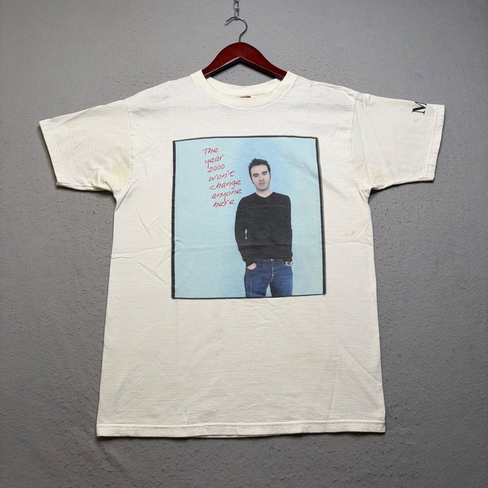 Fruit of the Loom Morrissey T-Shirt Mens L White 2000 Tour Graphic Band Tee Y2K